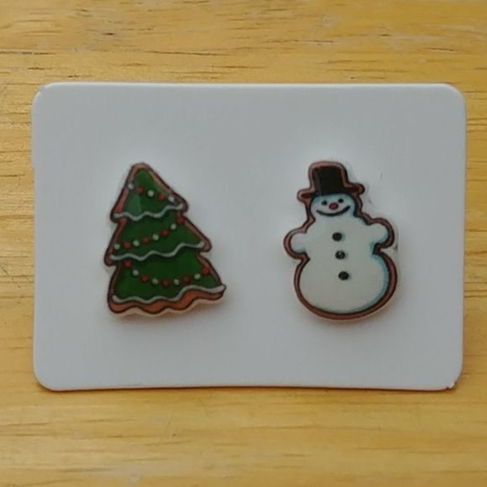 Christmas Cookie Tree‎ Snowman Earrings